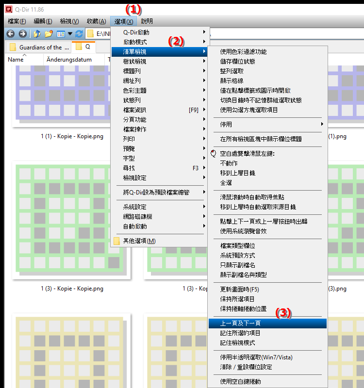 導航檔案總管的前進和後退選項時的行為